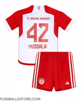 Günstige Bayern Munich Jamal Musiala #42 Heimtrikotsatz Kinder 2023-24 Kurzarm (+ Kurze Hosen)